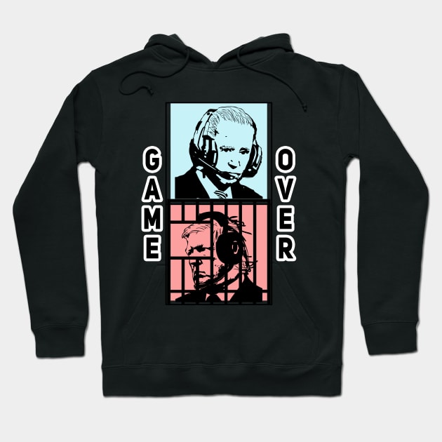 AI Presidents Gaming Trump Behind Bars Hoodie by Electrovista